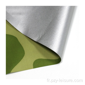 Tafetas en polyester à motif de camouflage enrobés en argent